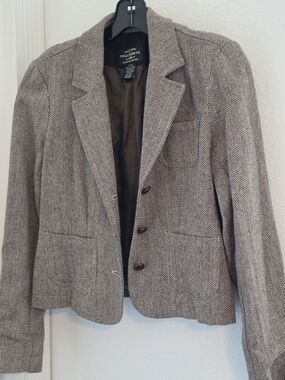 Polo by Ralph Lauren Brown Herringbone Wool Blend Blazer